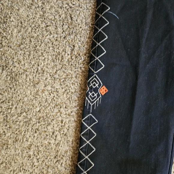Flamingals Embroidered Dark Blue Jeans - Picture 3 of 8